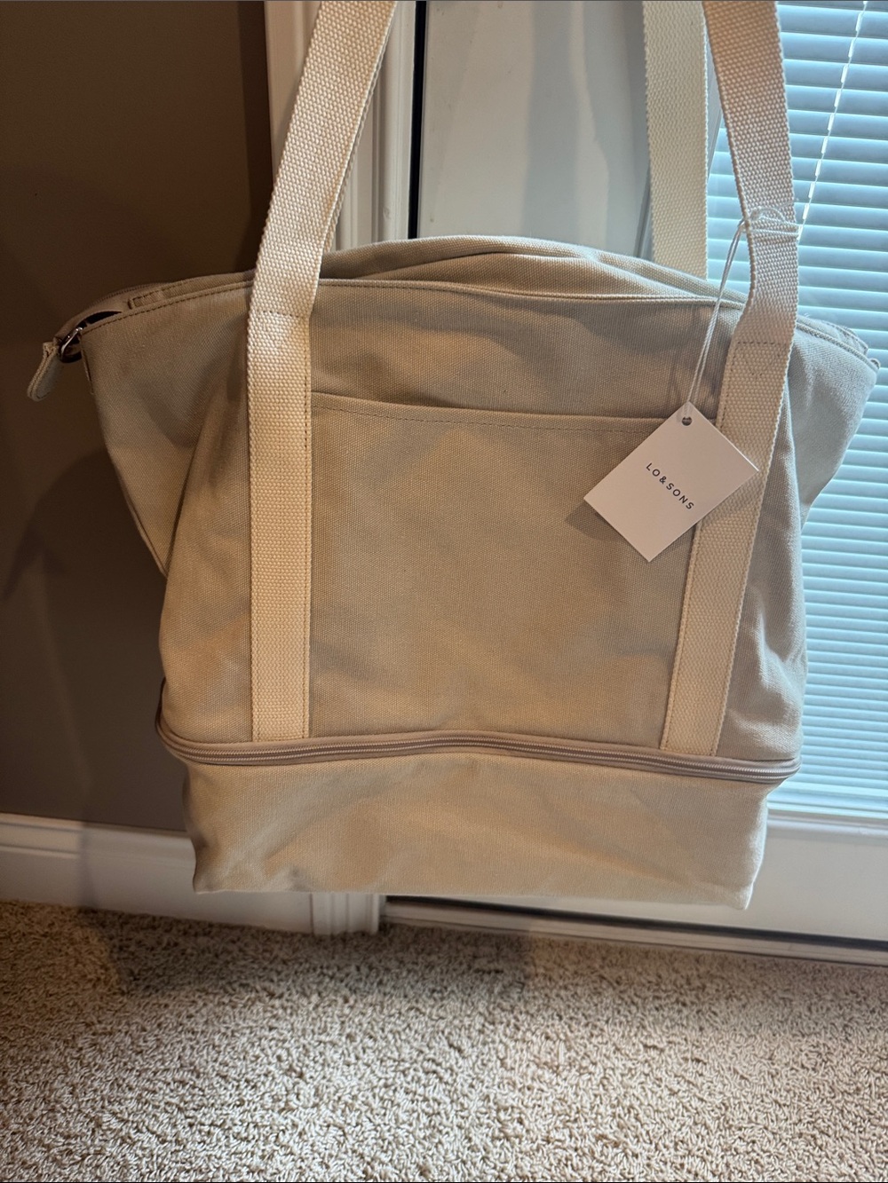 Lo & Sons Canvas Weekender Duffel Bag in Light Beige - Picture 6 of 13
